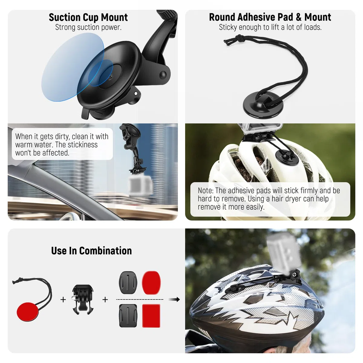 NEEWER 50 en 1 Kit de Accesorios para Cámara de Acción, GoPro Hero 12 Hero 11 Hero10 Hero 9 8 7 GoPro MAX GoPro Fusion Insta360 X3 X2 dji Osmo Action 4 3 2 APEMAN, Incluida Funda Negra