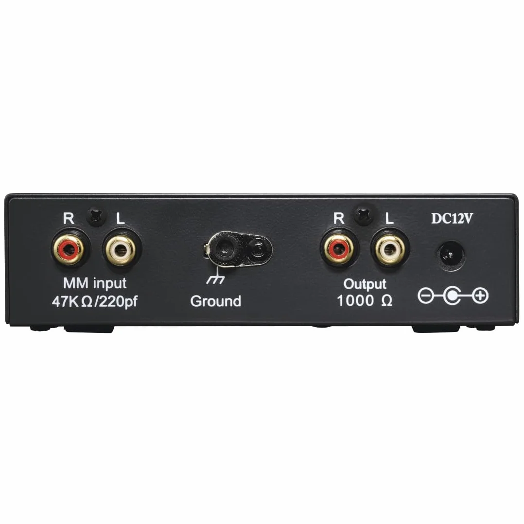 Hama | Preamplificador de phono para tocadiscos (Preamp 230V, ecualización RIAA, conectores chapados en oro, 50Hz, 300mA) Negro