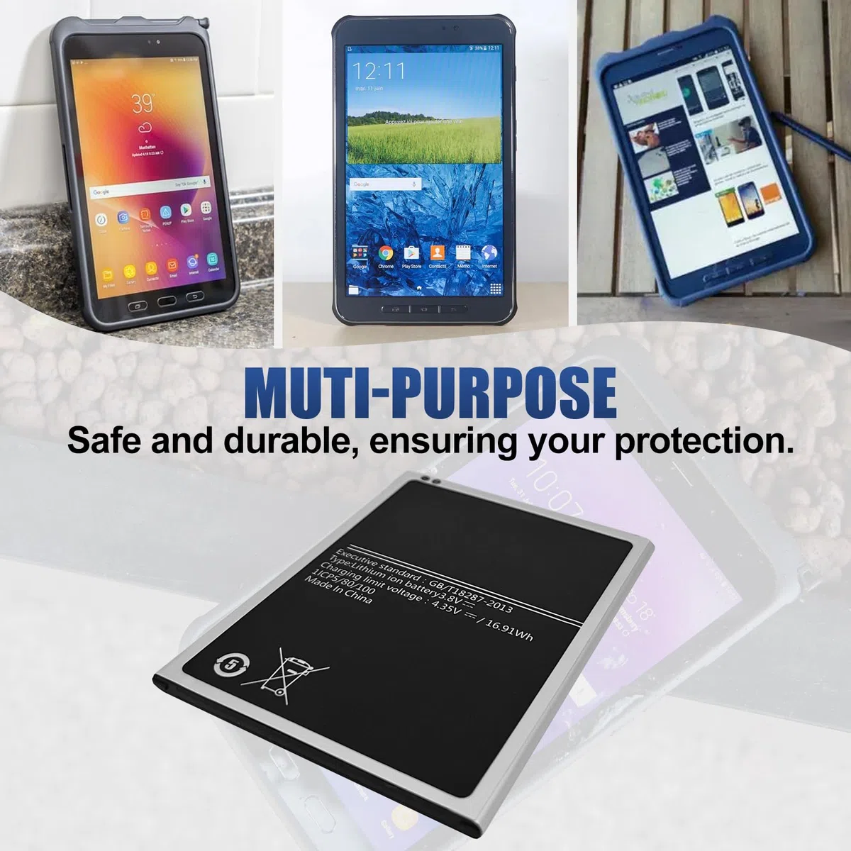 Batería de repuesto para Samsung Galaxy Tab Active, Galaxy Tab Active 2, SM-T365F0, SM-T390, SM-T390N, SM-T395, SM-T395N, batería de repuesto para Samsung EB-BT365BBU, GH43-04317A, etc