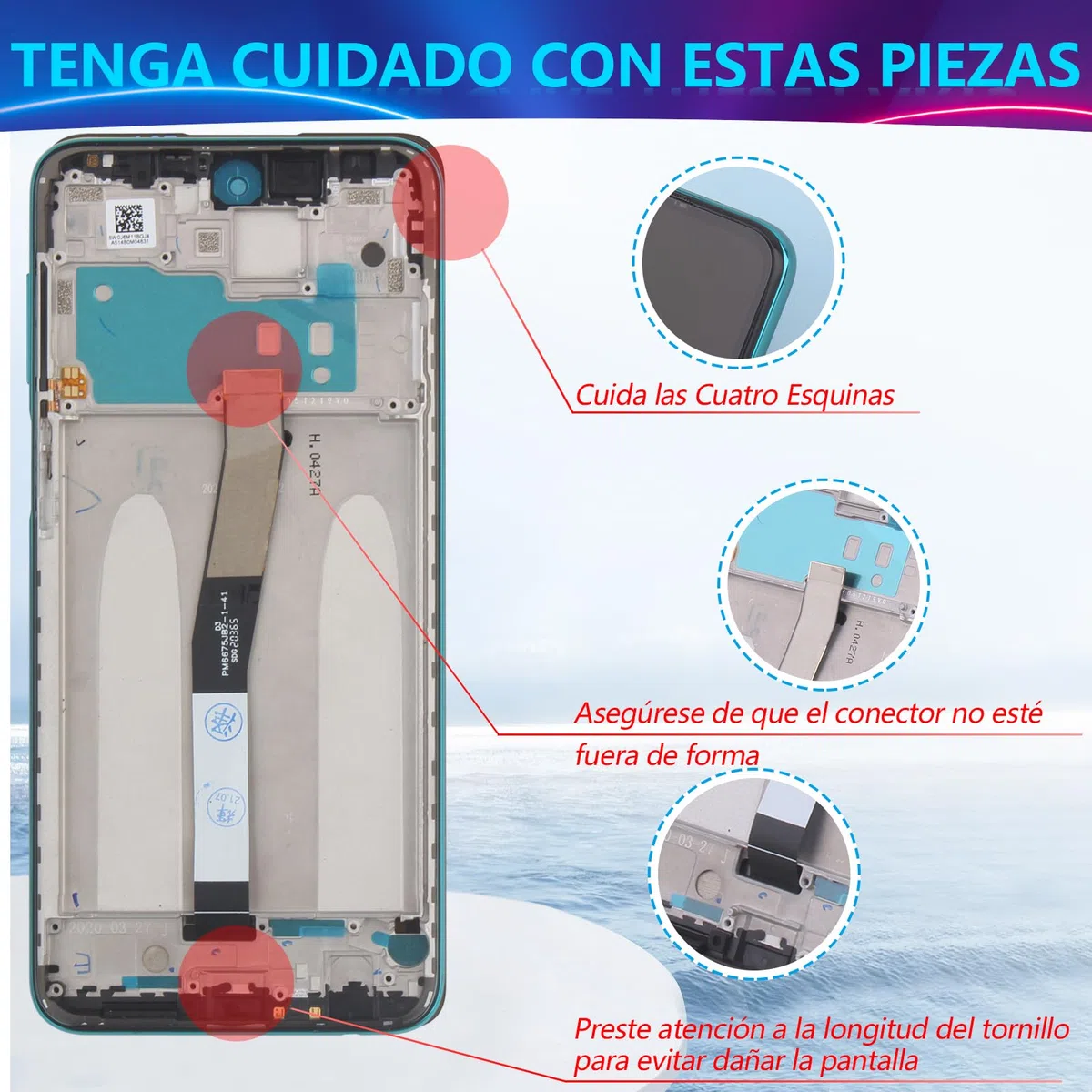 RongZy para Xiaomi Redmi Note 9S/Note 9 Pro Reemplazo de Pantalla Táctil LCD + Compatible con Redmi Note 9S/Note 9 Pro el Kit de Herramientas de la Pantalla de Montaje del Teléfono(Verde con Marco)