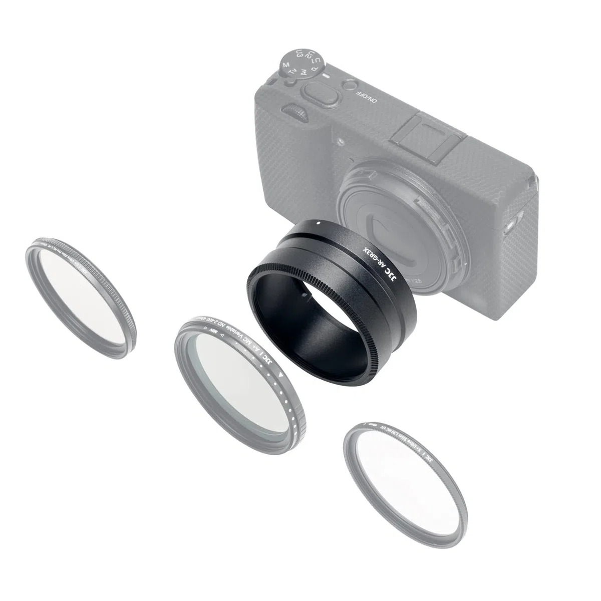 JJC Anillo adaptador de filtro de lente de metal para cámara RICOH GR IIIx/GR IIIx HDF, repuesto para adaptador de lente RICOH GA-2, compatible con filtro de 49 mm, construcción de aleación de