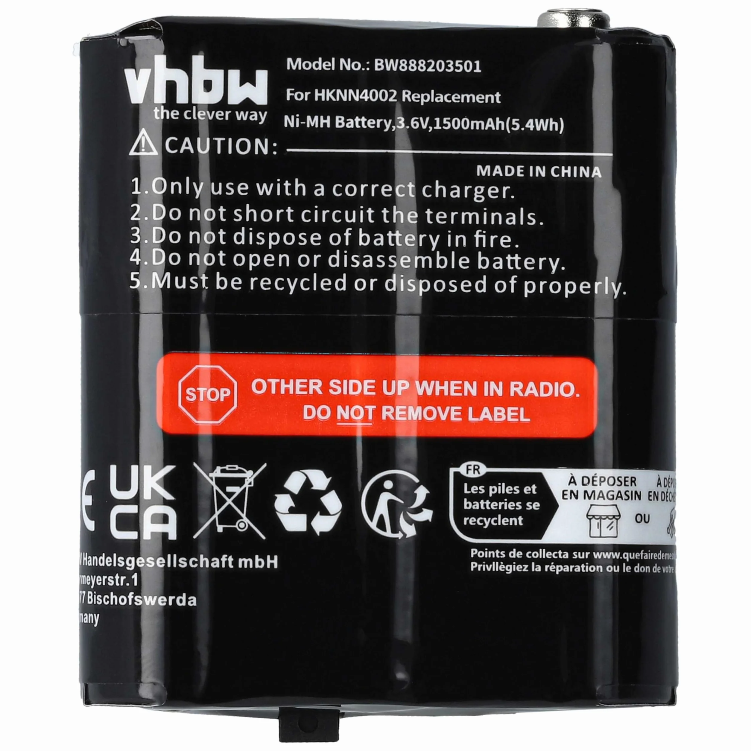 vhbw 5X batería Compatible con Motorola Talkabout T9680, T9680RSAME, T62 Radio (1500 mAh, 3,6 V, NiMH)