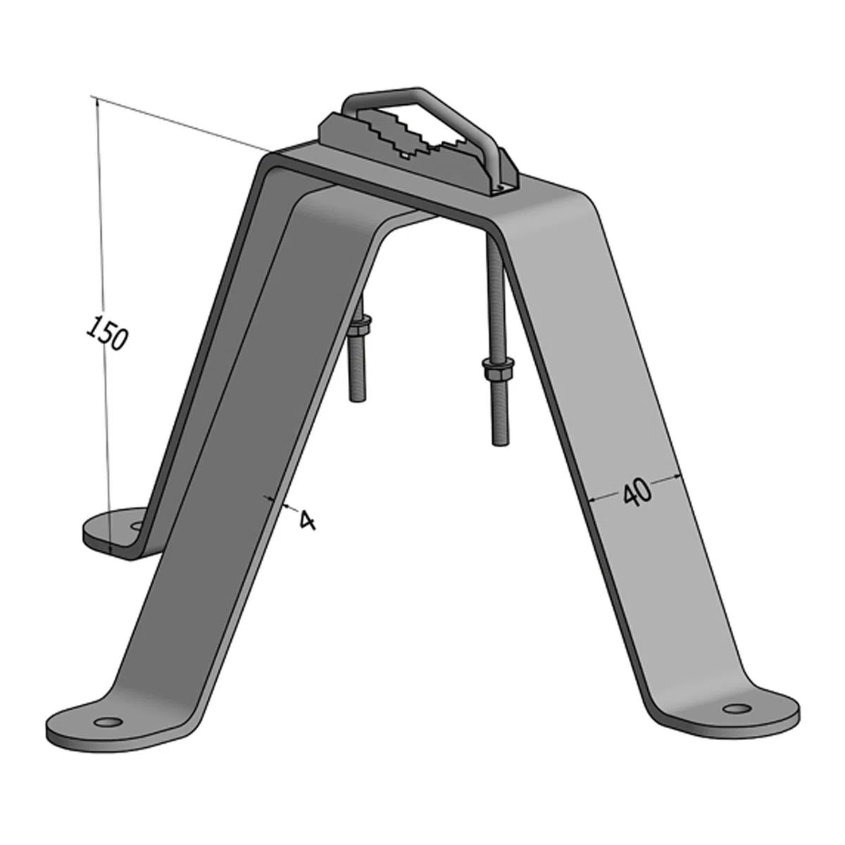 Soporte de Pared para mástil de Acero 15 cm, para mástil o Barra máx. 60 mm de Acero galvanizado para Antenas satélite, Radio DVB-T2, LTE, Parasol, toldo