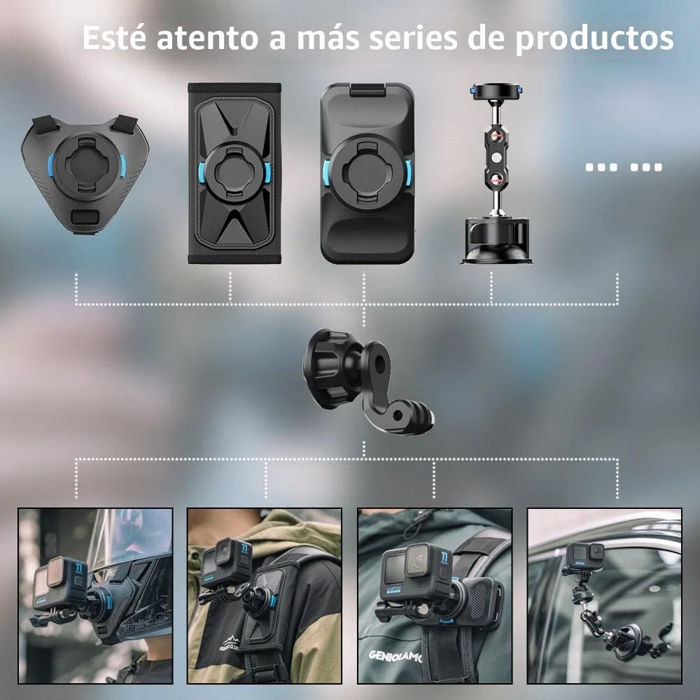 Soporte magnético de liberación rápida para casco de motocicleta GoPro, soporte magnético para casco de moto de cross compatible con GoPro Hero 13,12, 11, 10, 9, 8, 7,DJI Osmo Action 5Pro 4 3 2