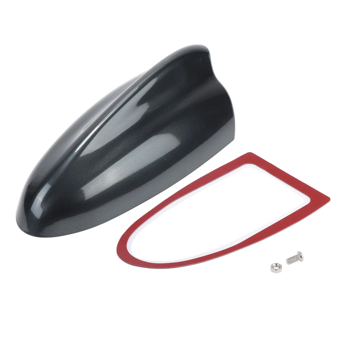 Cubierta de Antena de Aleta de Tiburón Antena de Techo de Señal Am/FM Universal para Coche SUV Camión Todoterreno Material ABS con Base Adhesiva Gris Oscuro