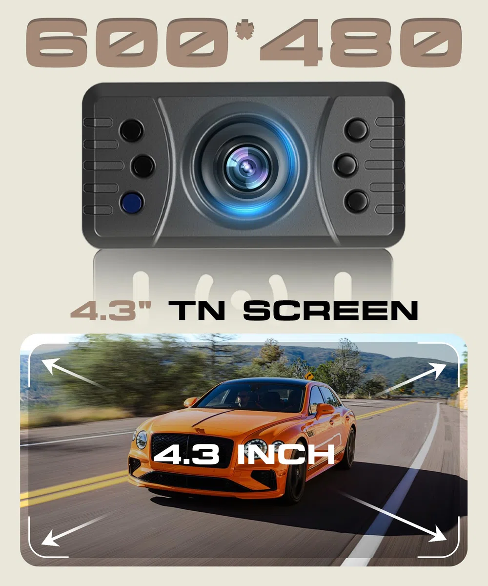 Rimoody Cámara de Marcha Atrás Inalámbrica, Monitor 4.3 Pulgadas TN, Impermeable IP68/Visión Nocturna Gran Angular/Líneas de Guía Ajustables/Espejo de Imagen para Coche Furgoneta Camión Caravana