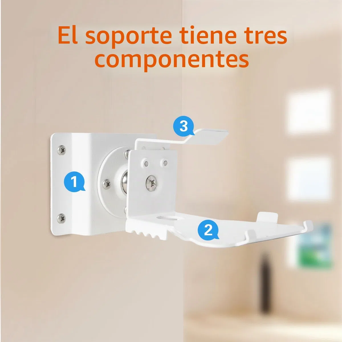 shinar Soporte de Pared de Metal para Sh0w 5 (3ª generación), Giratorio hasta 360°, inclinable -50°/+50°, Accesorio para Sh0w 5 3ª generación con gestión de Cables, Color Blanco