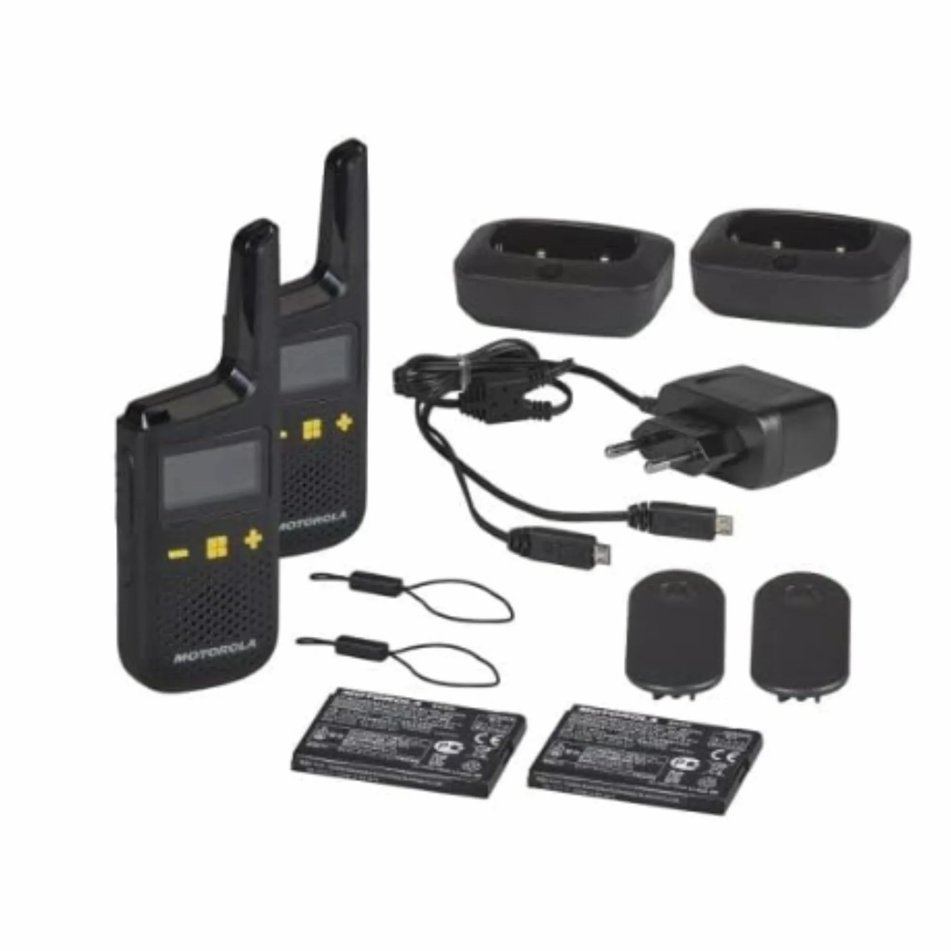 Motorola XT185 Two-Way Radio 16 Canales 446 MHz Negro - Walkie-Talkie (16 Canales, 446 MHz, 8 Km, 24 h de batería)