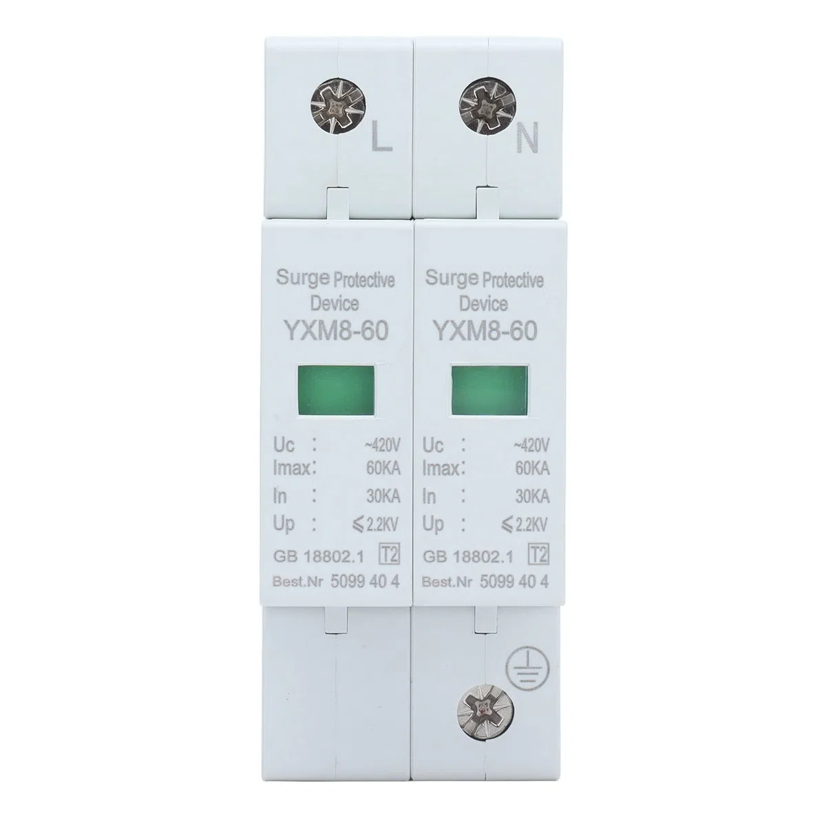 Dispositivo de Protección contra Sobretensiones de AC, Dispositivo de Protección contra Sobretensiones de Voltaje de Riel Guía 2P, Protector de Rayos Fotovoltaicos, Protector de Bajo Voltaje