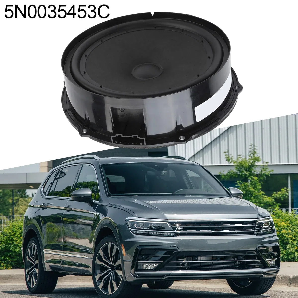 Altavoces delanteros y traseros para Volks-wagen para Tiguan (2009-2019) - Material ABS, 5N0035454B y 5N0035453C (trasero)