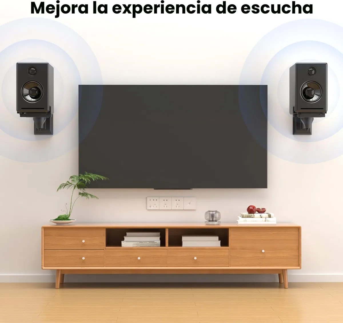 suptek 2 Soporte de Pared para Altavoces, Universal Soporte Altavoces por Bose/Edifier/Hivi/JBL/Sony, Capacidad de Carga de hasta 25kg, Incline hacia Arriba y hacia Abajo & Gire - SPM201
