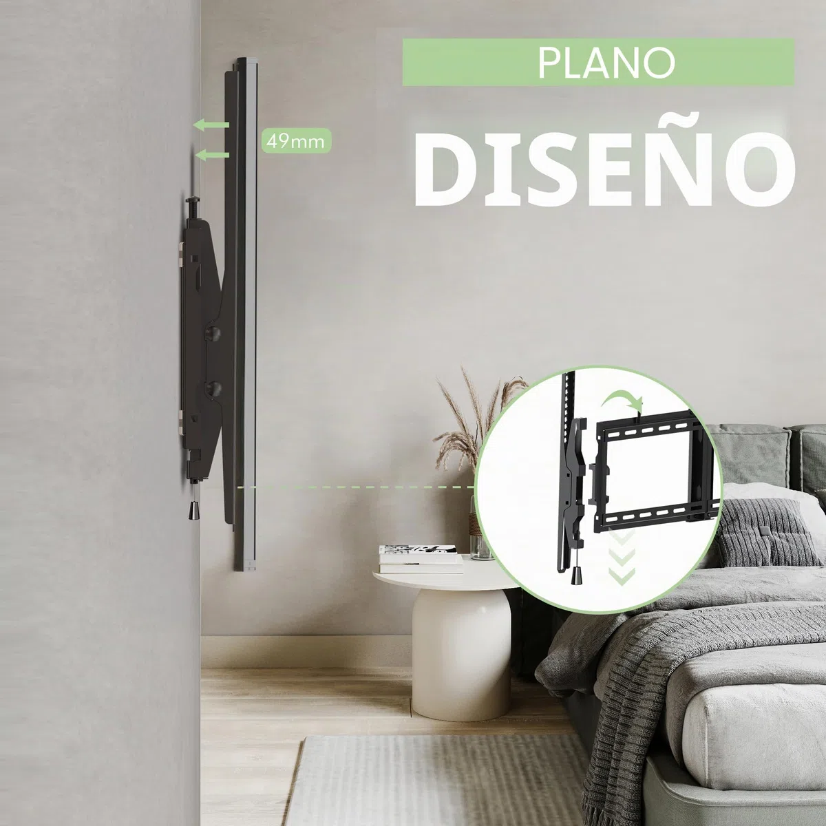 Soporte de Pared para TV de 32"-85" LED/LCD/Plasma TV Extensible Inclinable - Carga Máx. 50 kg - VESA Máx. 600x400mm