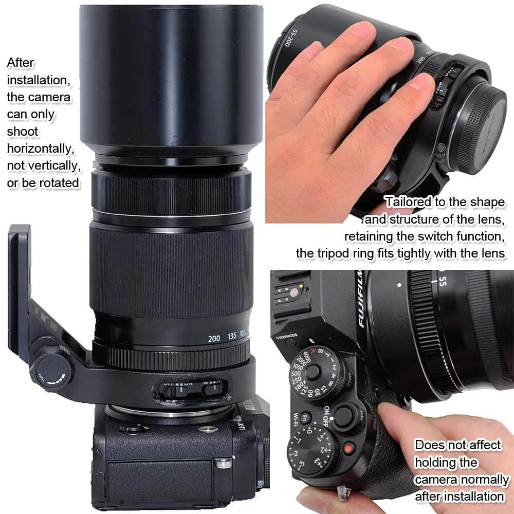 iShoot Anillo de Montaje en Trípode Collar de Objetivo Compatible Fujifilm XF 55-200mm f/3.5-4.8 R LM OIS Fuji XF 70-300 f/4-5.6 R LM OIS WR, Soporte Lente es Arca-Swiss Fit Placa de Liberación Rápida