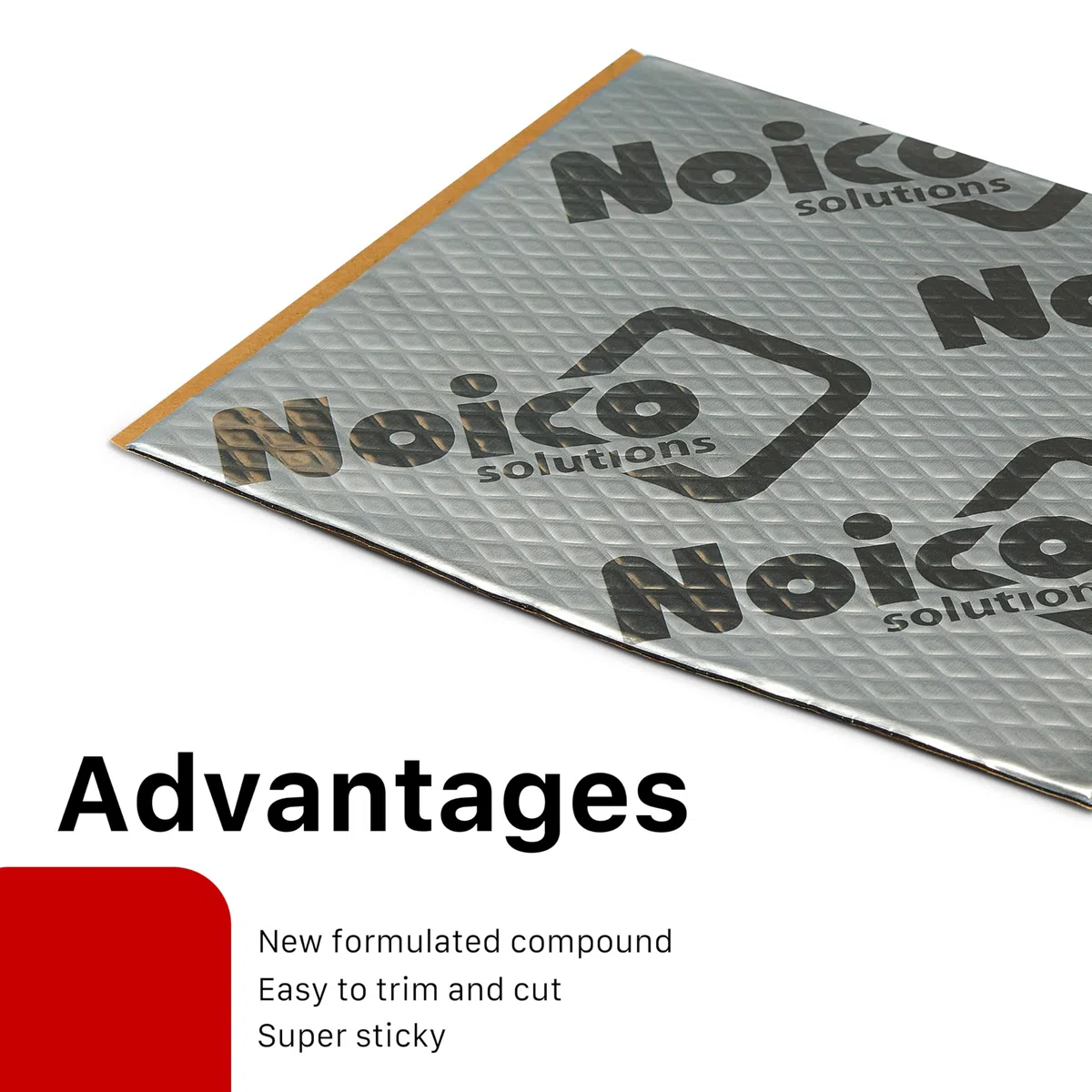 Placas insonorizantes Noico para automóviles, de 2 mm de grosor y 0,95 m2 de superficie, Aislamiento acústico de caucho butilo para coches, Aislamiento y amortiguamiento de ruidos