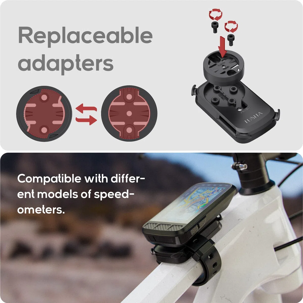 TUSITA Soporte para Tubo Superior MTB Compatible con Garmin Edge GPS para Wahoo ELEMNT Computadoras para Bicicleta