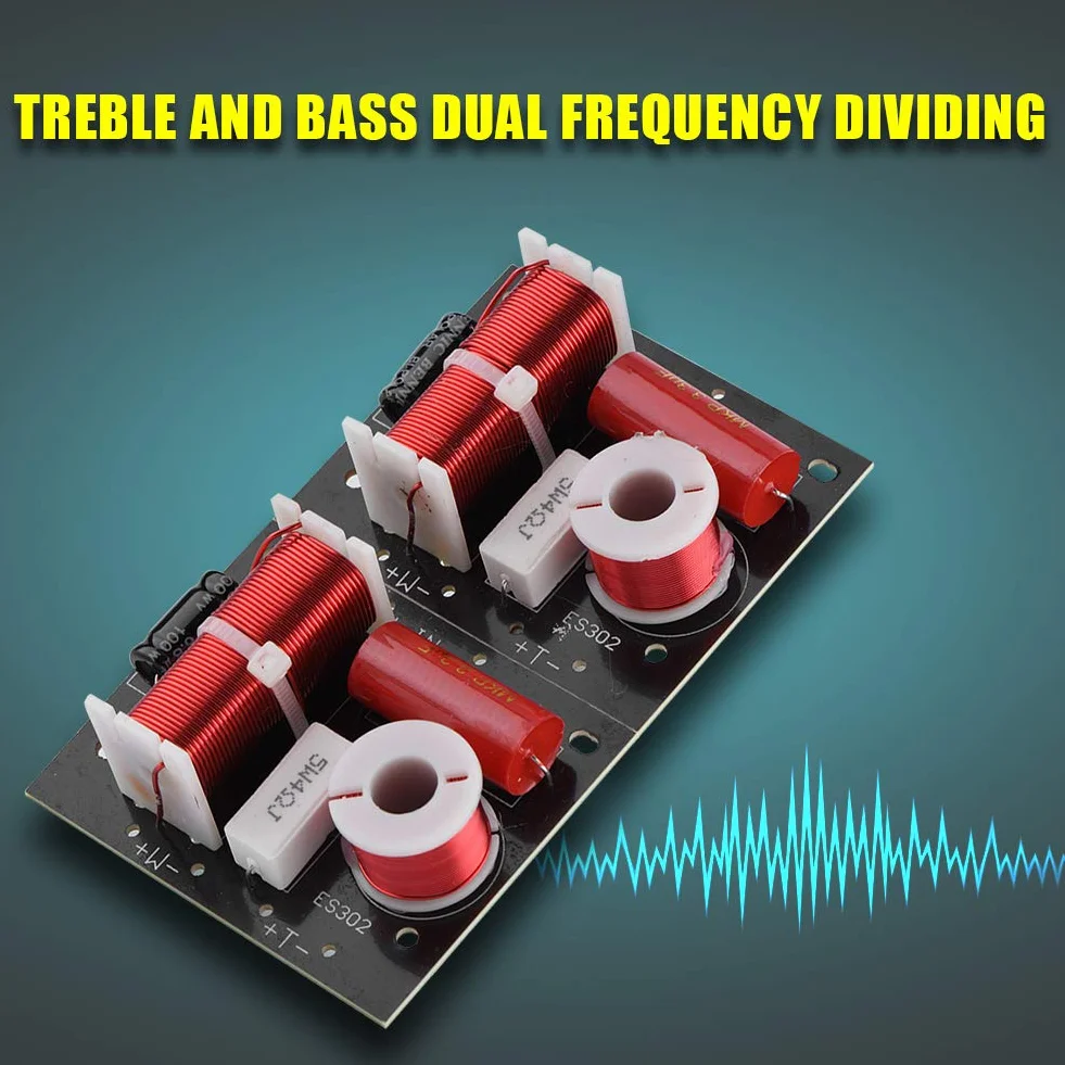 Socobeta Divisor de frecuencia de 2 Piezas 2 vías 2 Unidades Hi-Fi Audio Filtro Cruzado de Audio Altavoz Distribuidor de frecuencia Módulo de Bricolaje