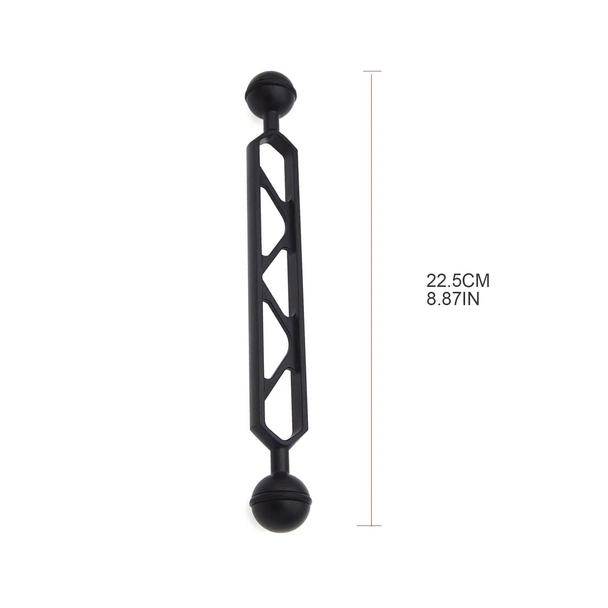 Conector de brazo subacuático de aluminio de 8 pulgadas, extensión de cabeza esférica para bandeja de cámara de buceo, soporte de extensión de brazo de bola a prueba de óxido, cámara subacuática