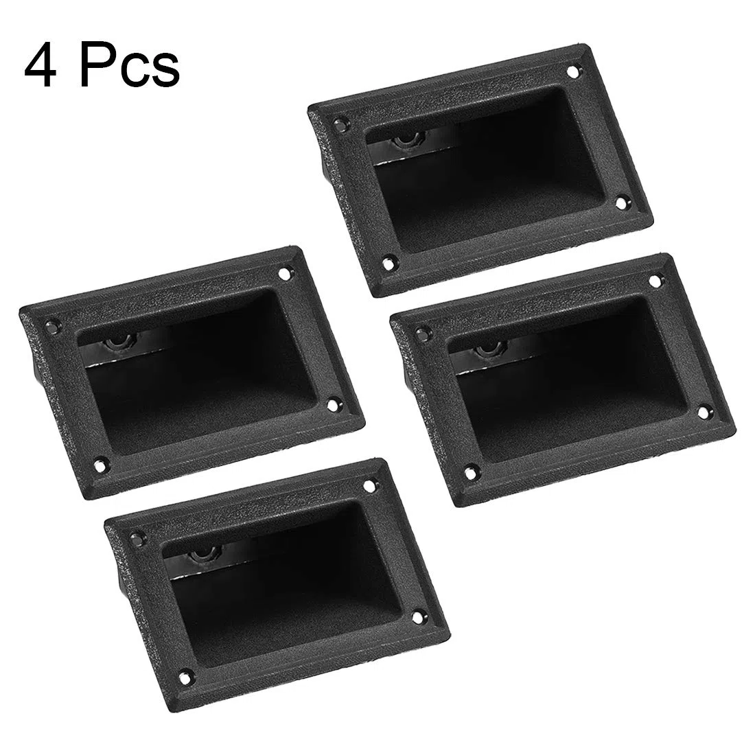 sourcing map Empotrada Altavoz Mango Agarre Bolsillo Estilo Plástico Asas Soporte 5.2'' Longitud Ajuste para PA/DJ Altavoz Armario Caja 4Uds