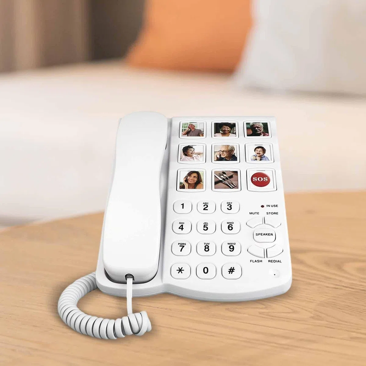 predolo Teléfono Fijo para Mayores con Marcación Rápida Botones Extragrandes Memoria de Números Conversación Manos Libres Ajuste de Timbre Adecuado para