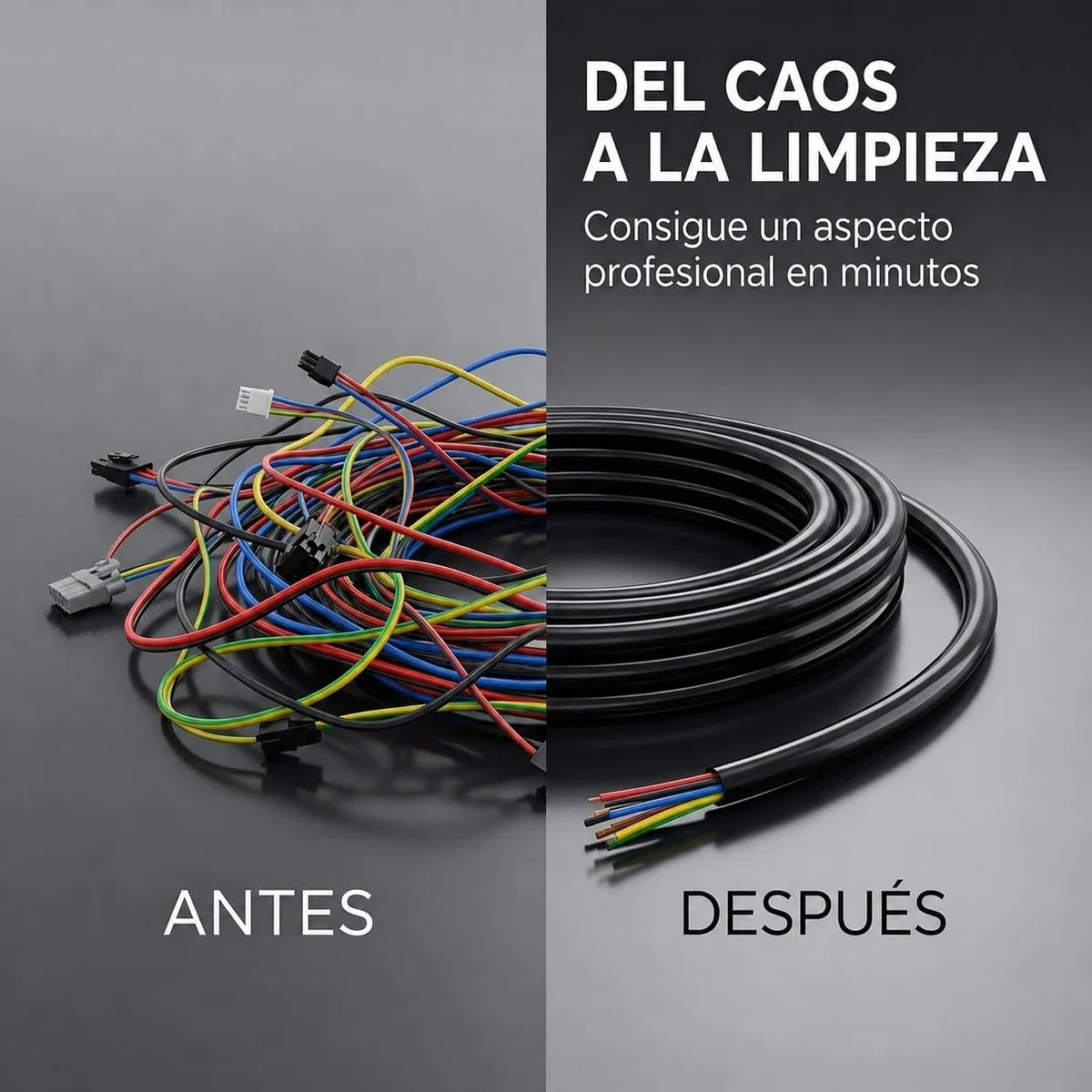 AUPROTEC Funda de Cable Negra 16mm x 10m I PVC Flexible y Aislante I protección para Cables en Uso automotriz y eléctrico I Negro
