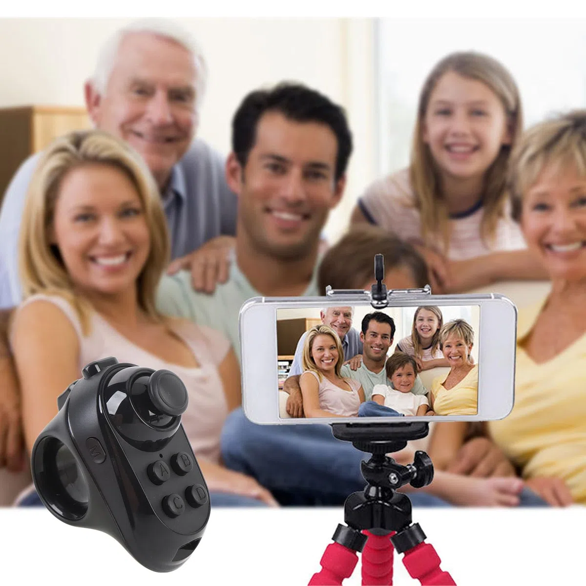 VBESTLIFE Bluetooth VR Remote Controller, Mini VR Remote Controler Bluetooth Gamepad Timer Joystick, para Gafas de Realidad Virtual, Teléfonos Móviles, Tabletas