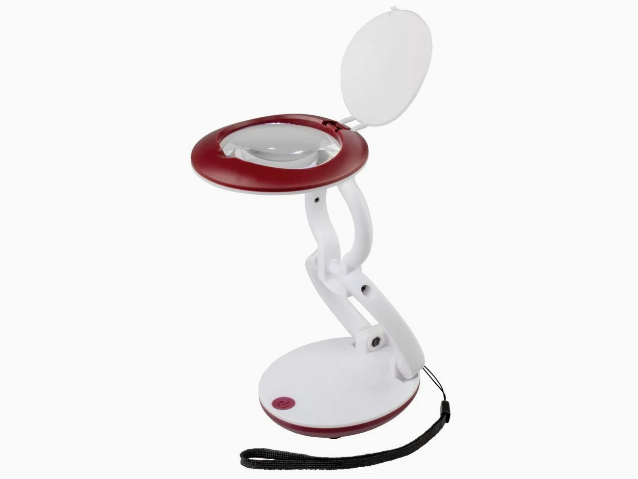 daylight Lupa compacta y Plegable, Blanco/Rojo, 8.2cm x 16.5cm x 7.6cm