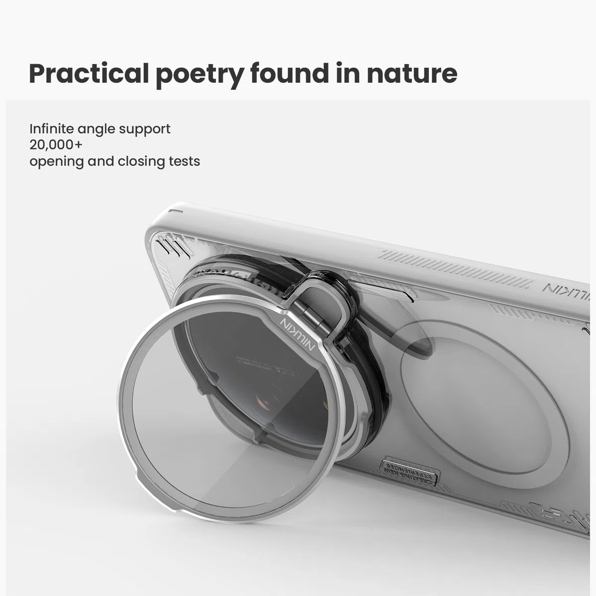 COQUE Funda magnética Transparente para Xiaomi 17 Ultra, Cubierta de Espejo Transparente de Alta definición, Anillo magnético Fuerte N52 Incorporado, Fundas Delgadas para Xiaomi 17 Ultra-Gris