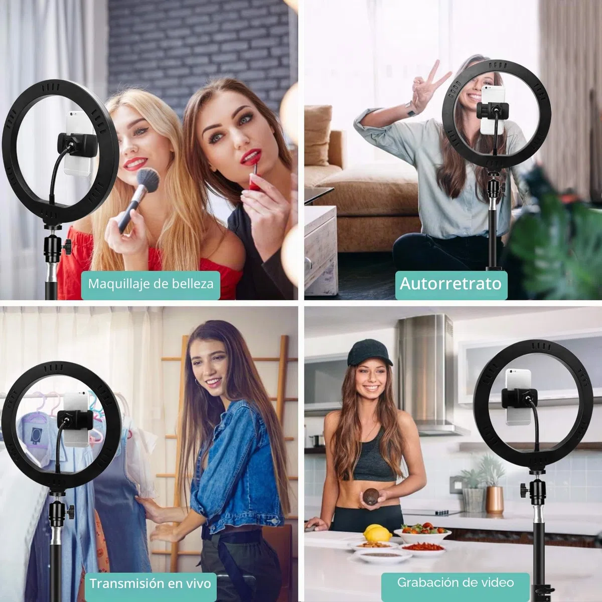 Aro de Luz con Trípode 10", ITSHINY LED Anillo de Luz 3 Colores 11 Brillos Regulables, Wireless Control Remoto y Alimentado por USB, Aro de luz para Movil Fotografía Maquillaje Selfie Youtube
