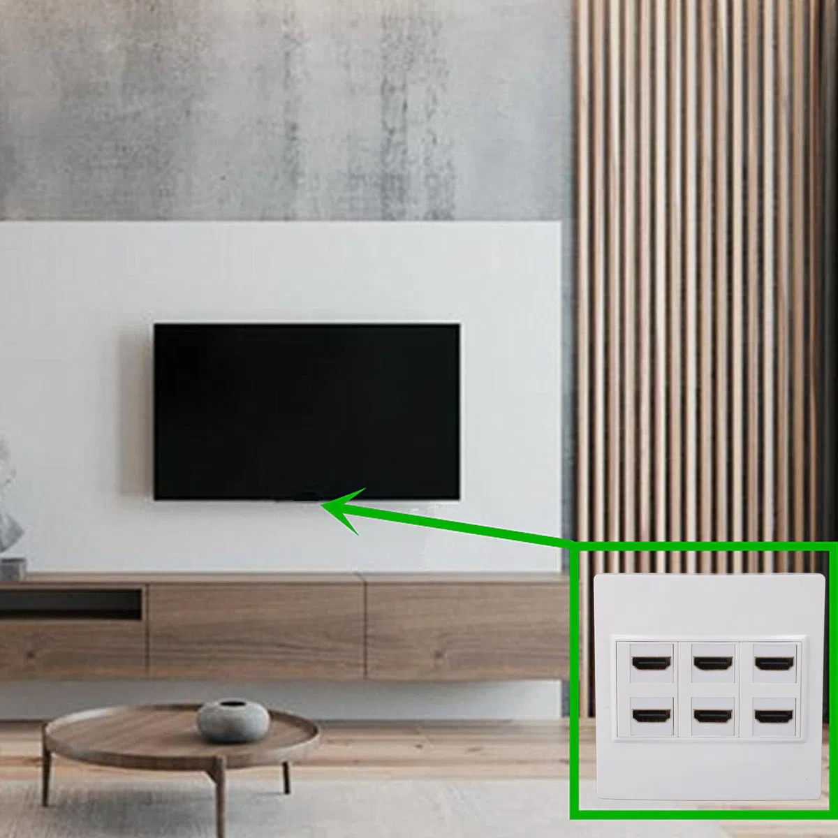 Placa de Pared HDMI, Panel de Pared Keystone HDMI 2.0 4K 60HZ de 6 Puertos, Compatible con 32 Canales de Sonido, Frecuencia de Muestreo de 1536kHz