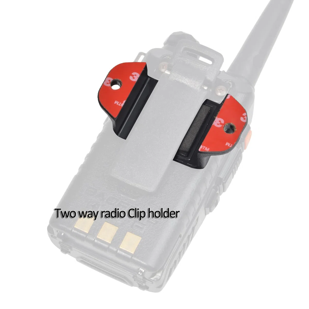 HYS Soporte de Radio para Coche Compatible con Motorola Baofeng Yaesu Midland, Cualquier walkie Talkie con Clip Trasero (4 Unidades, Negro)