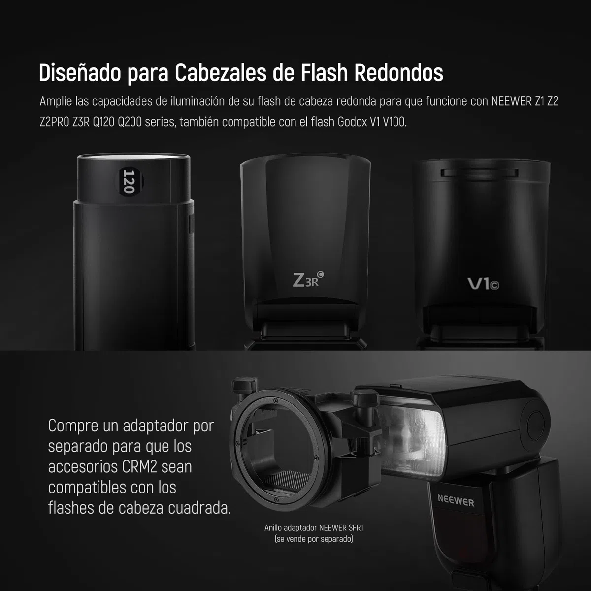 NEEWER CRM2 Kit de Accesorios Magnéticos para Flash de Cabeza Redonda Z1-C Z1-N Z1-S Z2-C Z2-N Z2-S Compatible con Godox V1 Speedlites, Incluye 14 pcs Adaptador Modificador de Control de Luz de Flash