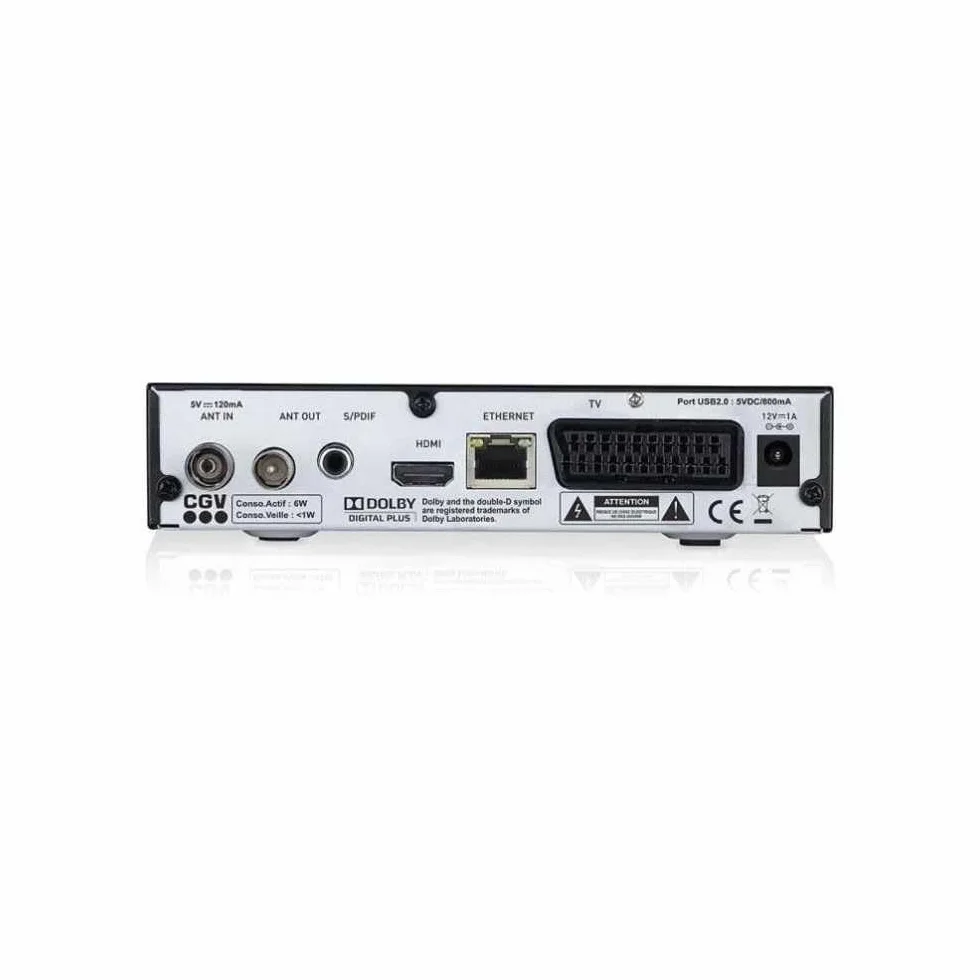 CGV etimo 2T-C Receptor/Grabador TNT HD Doble Sintonizador Negro