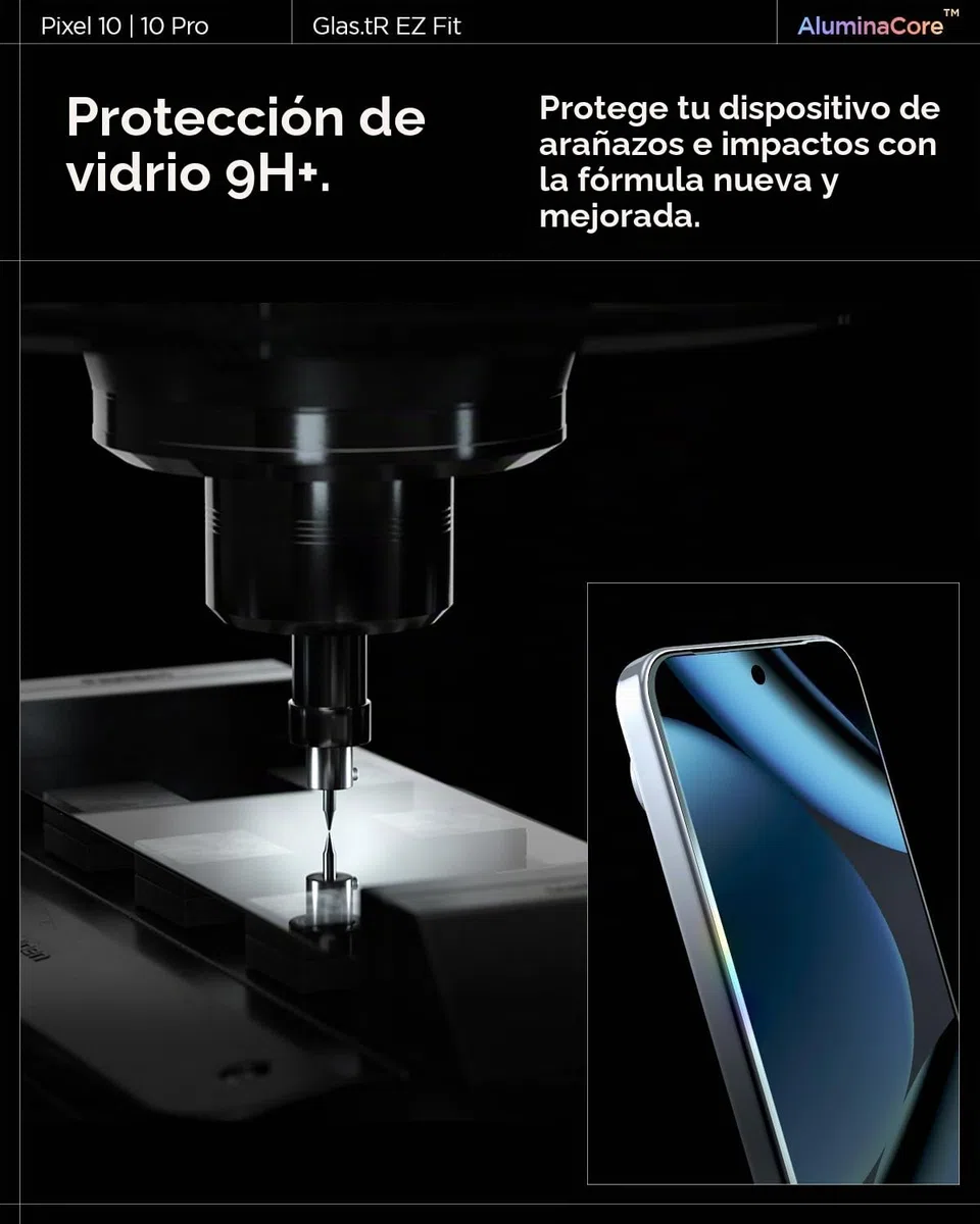 Spigen Glas.tR EZ Fit Protector Pantalla para Google Pixel 10, Pixel 10 Pro, Pixel 9, Pixel 9 Pro, 2 Unidades, Instalación Fácil, Alta Definicion, Dureza 9H, Anti-Arañazos