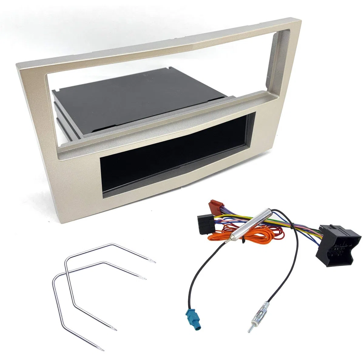 sound-way Kit de Montaje Marco para Radio Adaptador 1 DIN Compatible con Opel Astra H/Antara/Corsa D/Zafira B Champagne
