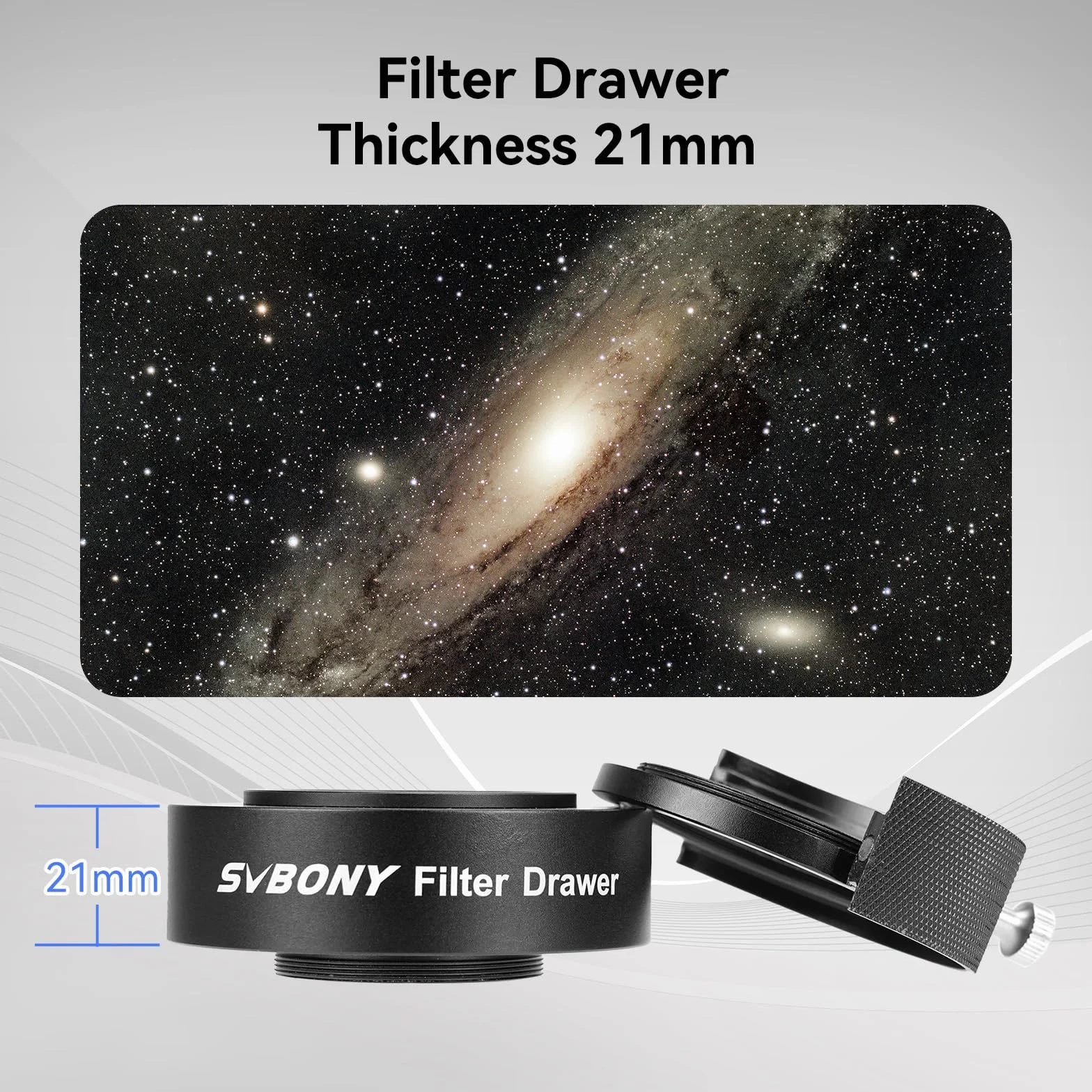 Svbony SV226 M42-M48 Telescopio Filtro Cajón, Rueda de Filtros Telescopio Diseño de Doble Imán Compatible con Filtro de 1,25" y 2", Telescópica Adaptador para Fotografía de Cielo Profundo (2 Piezas)