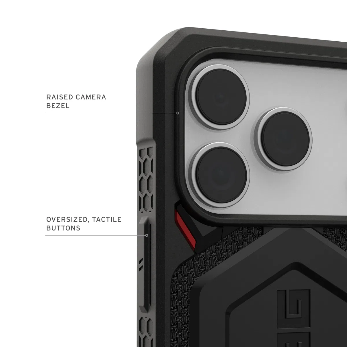 Urban Armor Gear Monarch Pro Funda Compatible con Apple iPhone 17 Pro Kevlar Negro Carga Inalámbrica Magnética
