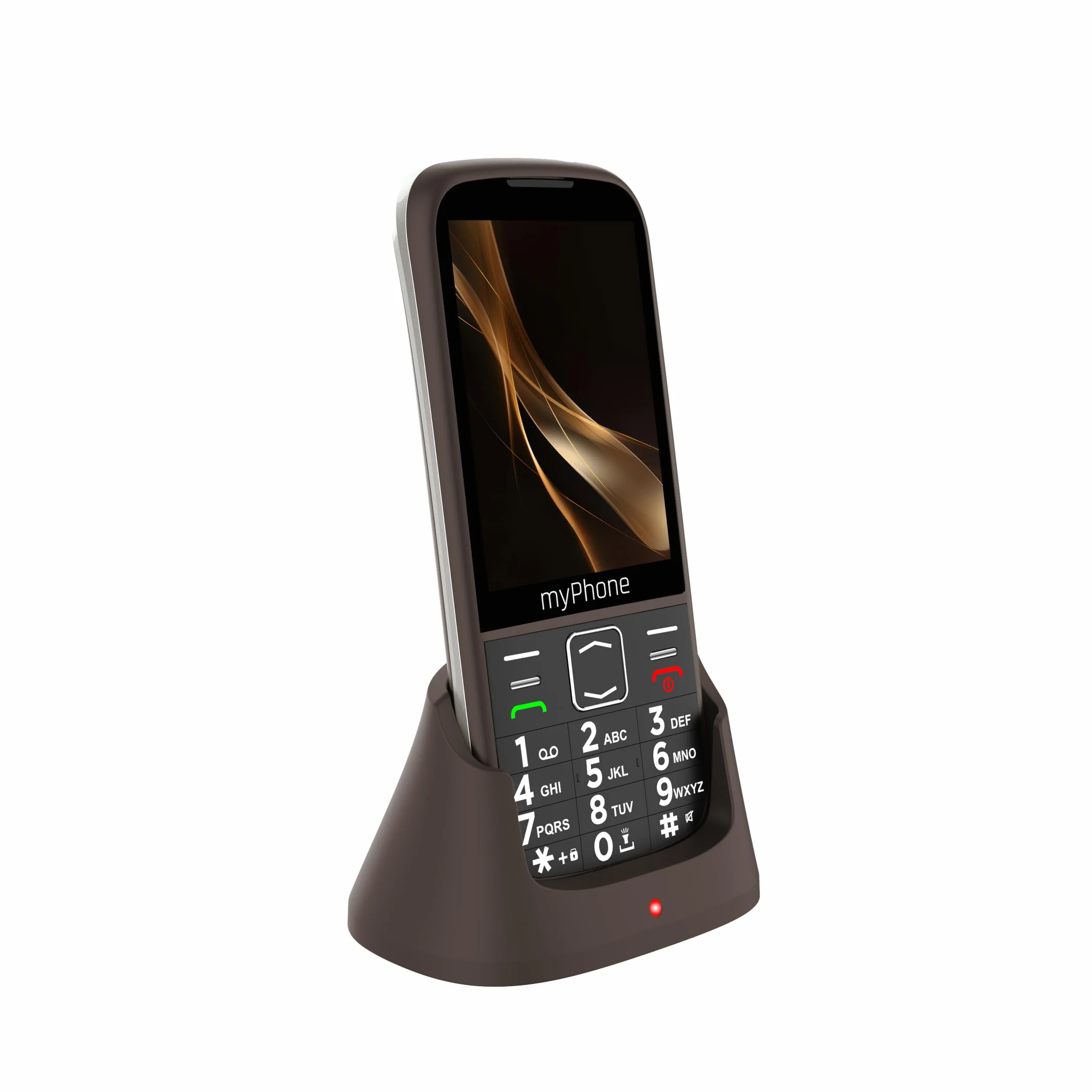 myPhone Halo 4 Plus LTE teléfono para Mayores con Base de Carga, Pantalla de 3,5 Pulgadas, Teclas Grandes, botón SOS, 4G – Praline Collection