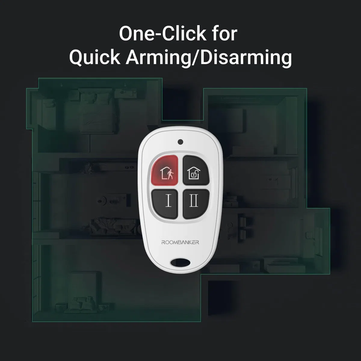 Keyfob KF1 - Soporte con un clic arming & disarming - up to 1900m two-way communication with hub