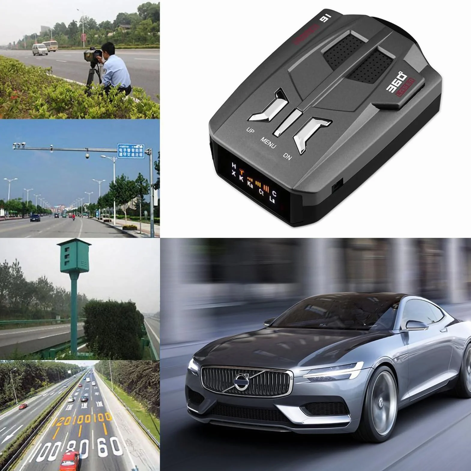 Cocoarm Detector de para Automóvil, Material ABS, Detección de 360 ​​​​Grados, Indicaciones de Voz de Velocidad para una Conducción Segura, Ideal para Todos los Conductores