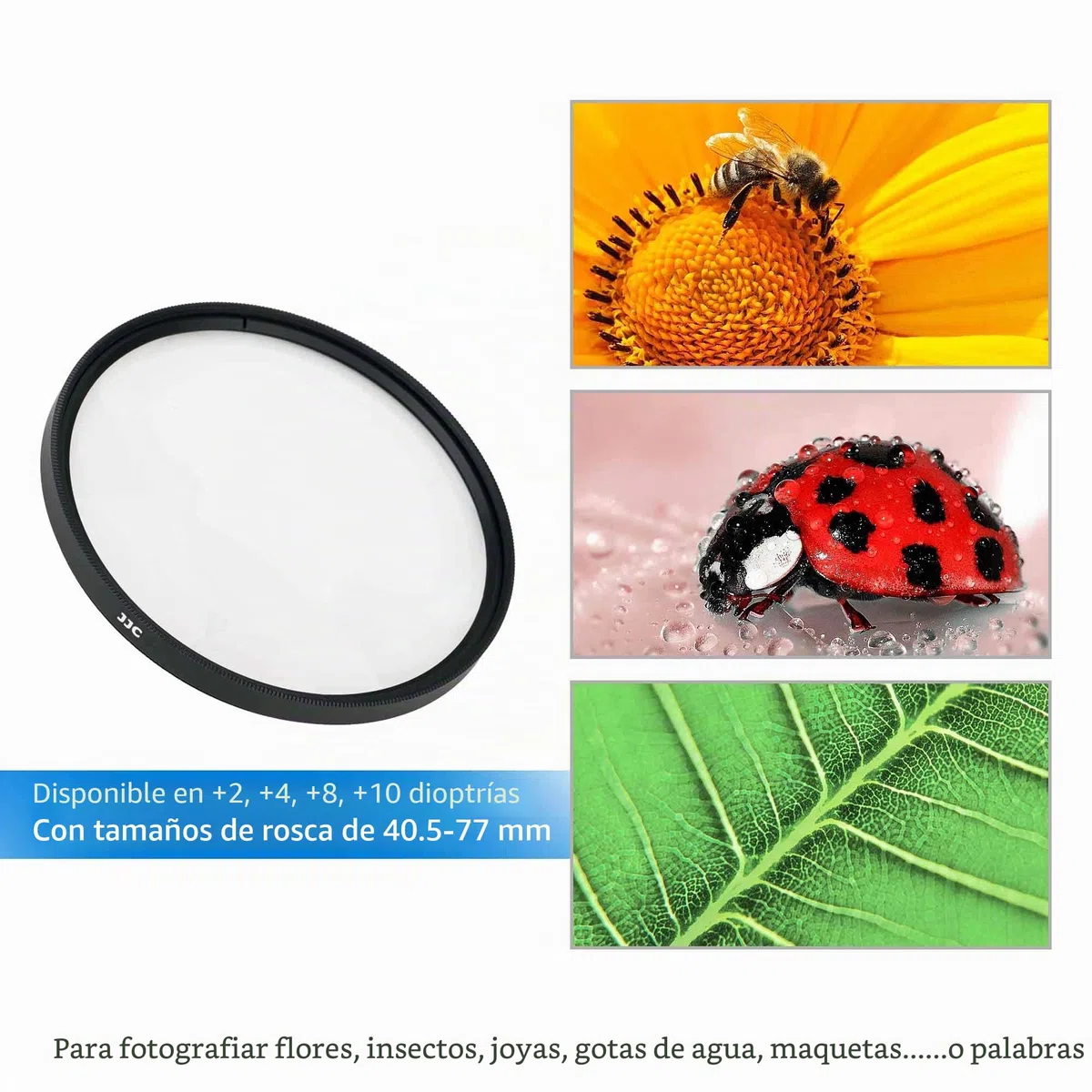 JJC - Juego de filtros macro para lentes de 67 mm (+2, +4, +8, +10) 4 piezas/set con funda para filtros de lente para cámaras Canon, Nikon, Sony, Pentax, Olympus, Fuji DSLR