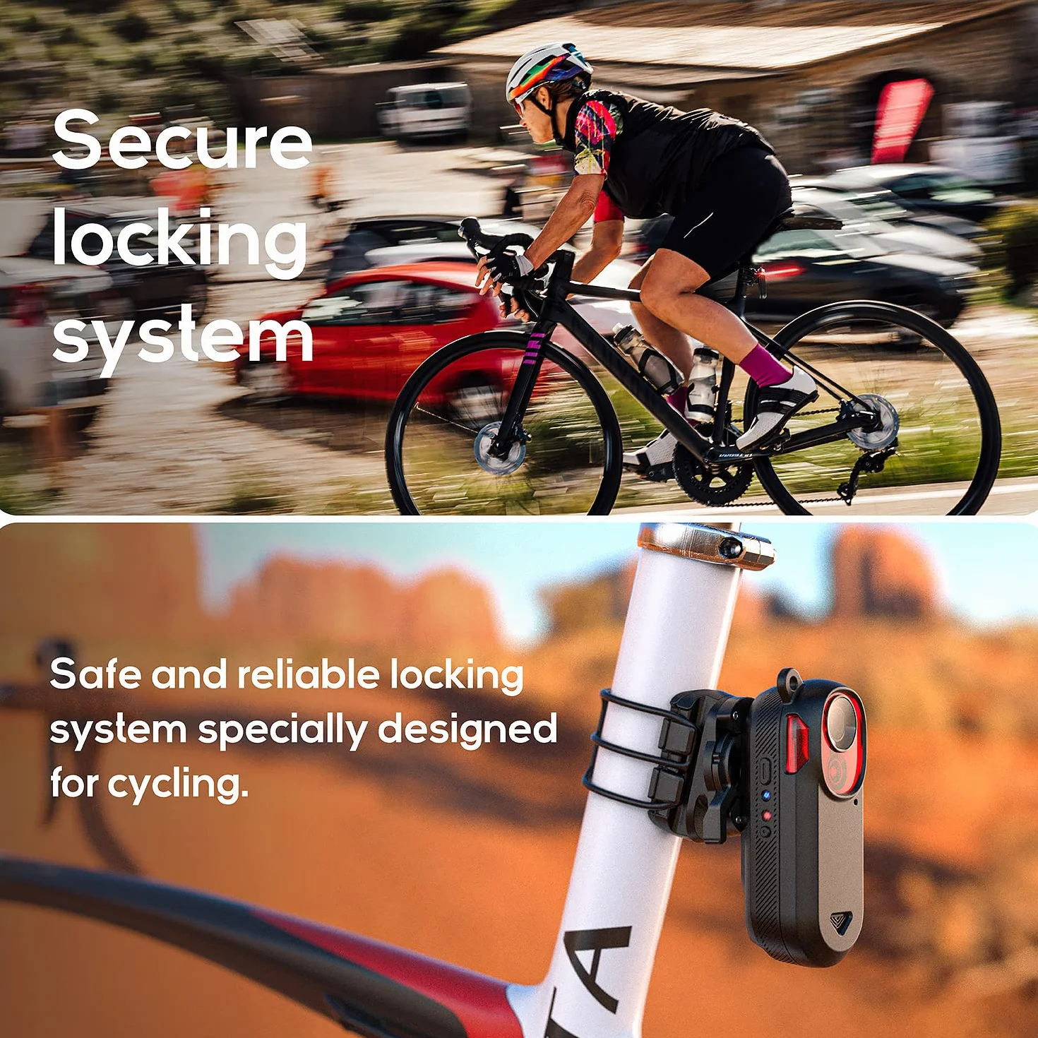 TUSITA Tijas Soporte Compatible con Garmin Varia RCT715 Radar Cámara Luz Trasera - Ajuste de 25.4mm a 35mm, en Forma de D, Tija de Sillín Aero - Accesorios de Ciclismo
