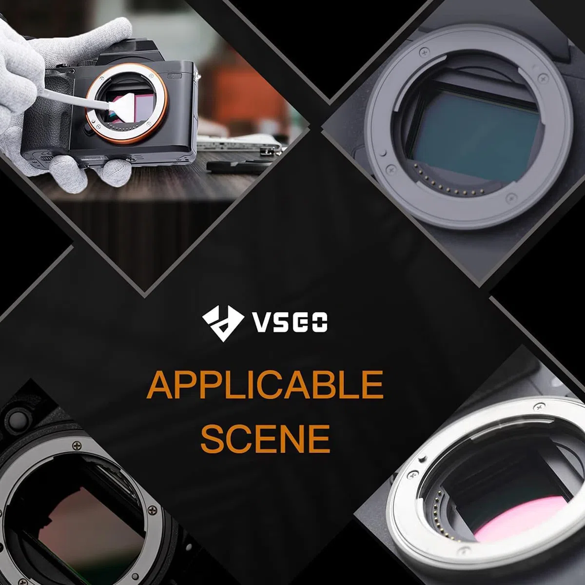 VSGO Paquete de 12 Hisopos de Limpieza de Cámara Digital con Sensor de Marco Completo y Solución de 10 ml, CCD en Seco, CMOS, para Limpieza de Sensores