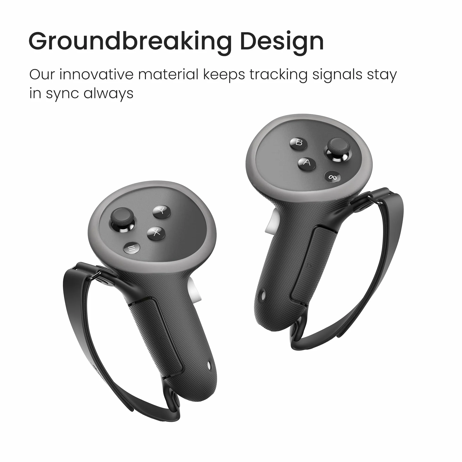 KIWI design Cubierta de agarre actualizada compatible con accesorios Meta Quest 3S/Quest 3, con protección de apertura de batería y correa de tobillo (negro)
