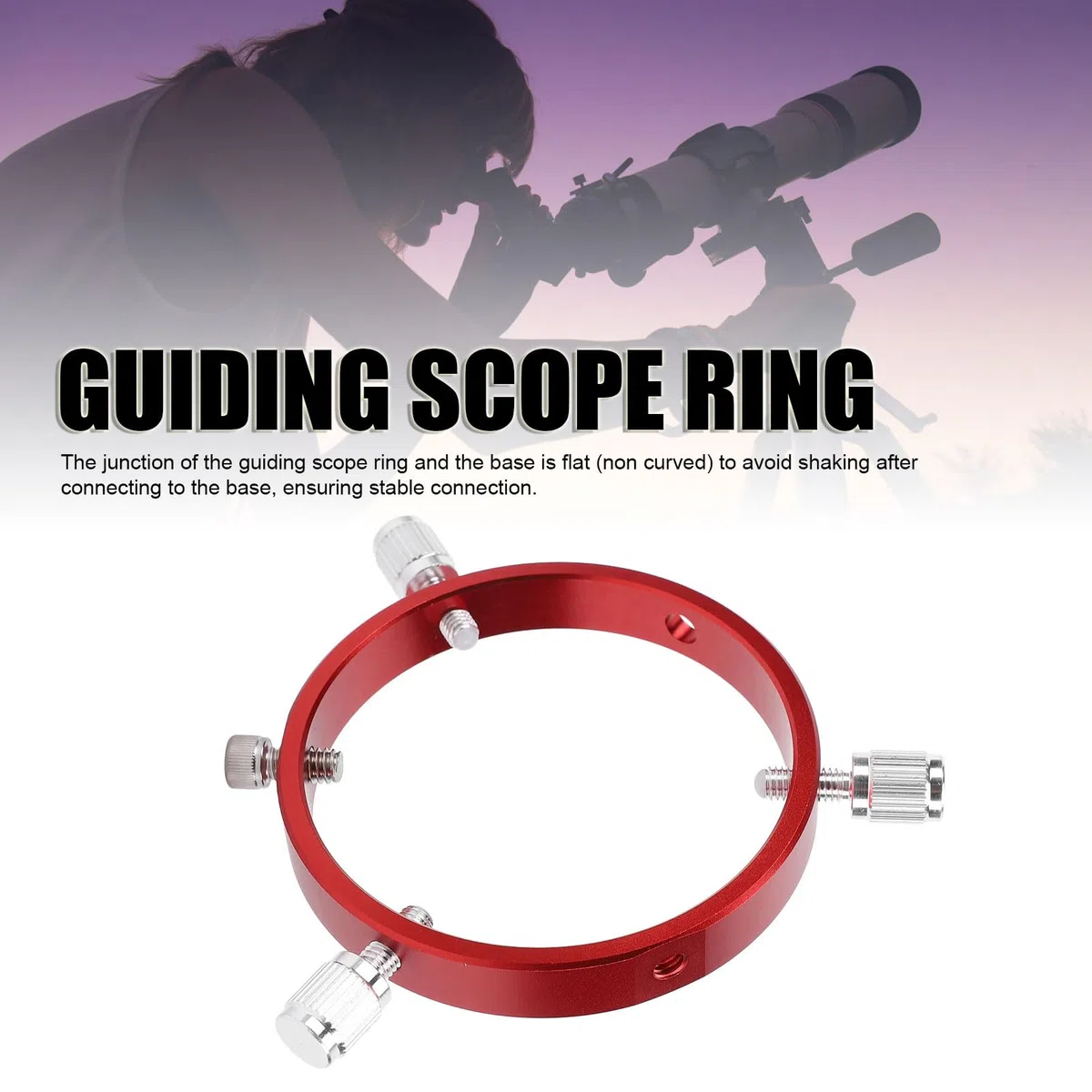 Kit de Anillo Guía para Alcance de 110 Mm, Aleación de Aluminio, 6 Orificios, Conexión Estable, Rojo, para Tubo de Telescopio con Diámetro de 90 a 110 Mm, Ensanchado en 14 Mm,