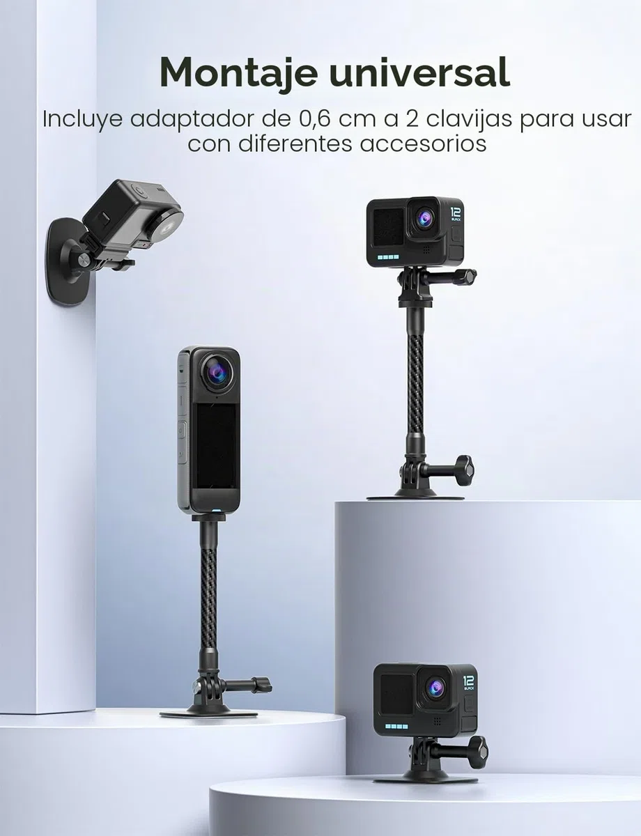Montura Flexible Adhesiva Compatible con Montura para Casco Insta360 X5 X4 X3 Ace Pro Base Cámara Acción para GoPro Hero Kit Base para dji Osmo Action y Accesorios para Cámaras de Aventura