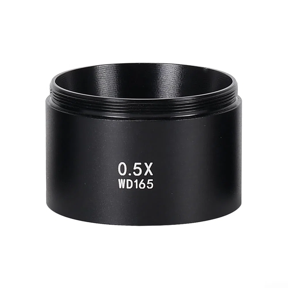 Lente de objetivo auxiliar Barlow 0.5X, WD165 Objetos Auxiliares Lente Microscopio Lente de cámara Barlow Lente de vidrio para microscopio de video industrial - 48mm
