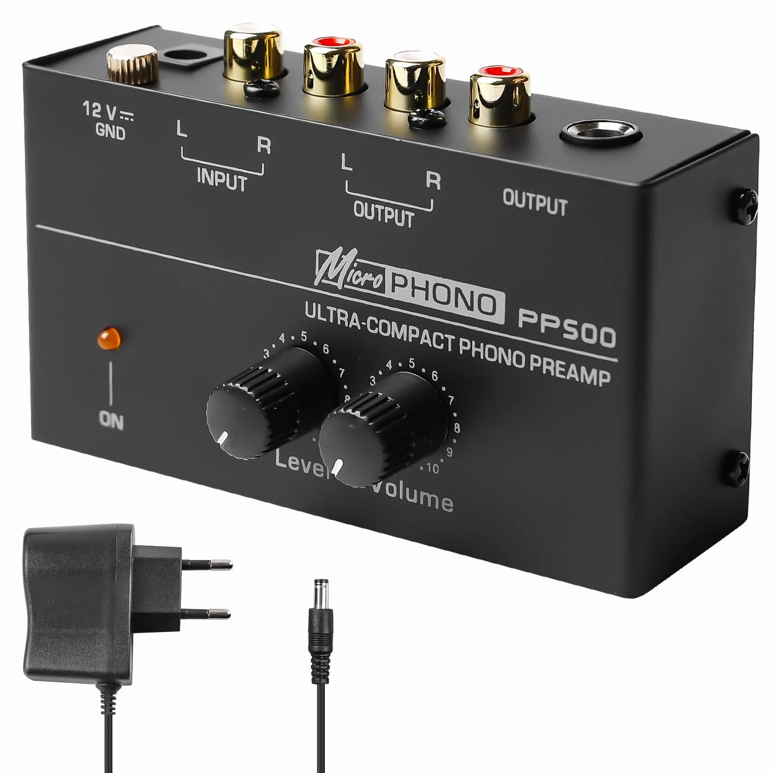 Phono - Tocadiscos preamplificador, tocadiscos negro, amplificador estéreo con sistemas de exploración MM, preamplificador fonográfico para tocadiscos, amplificador estéreo con nivel, entrada y salida