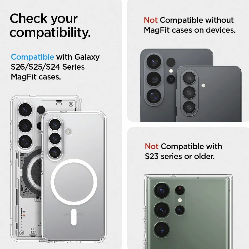 Spigen Urban Fit MagFit Tarjetero Cartera Magnético 3 Tarjetas Compatible con Funda magnética de Samsung Galaxy S26 & S25 Serie, S25 Edge y Z Fold 7 - Negro