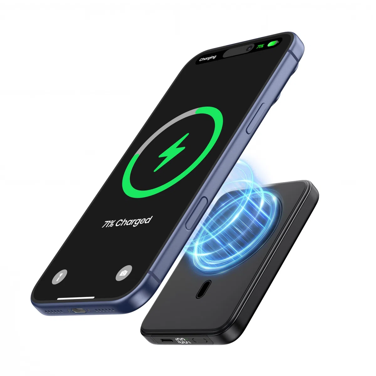 A ADDTOP mag-Safe Mini Power Bank Slim, 10000mAh Magnético Bateria Externa Inalámbrico, 20W PD Carga Rapida, Cargador Portátil con Pantalla LED para iPhone 17/16/15/14/13/12