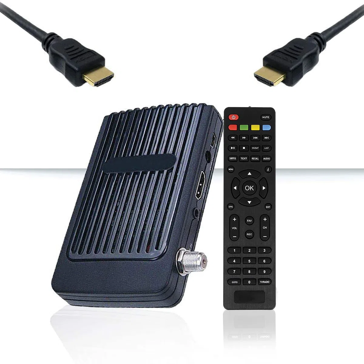 Receptor digital de satélite HD (HDTV, DVB-S/S2, Full HD 1080P) [HDMI, 2 puertos USB 2.0, preprogramado para Astra Hotbird Türksat]